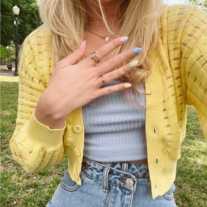 Forever 21 Yellow Cardigan